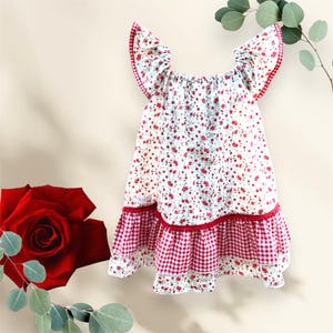 Mädchenkleid-Twirl Kleid-Ostern Kleid-Geburtstag Kleid-Kleinkind Kleid- gesticktes Monogramm-Ostern Kleid- gesticktes Kleid- Rüsche