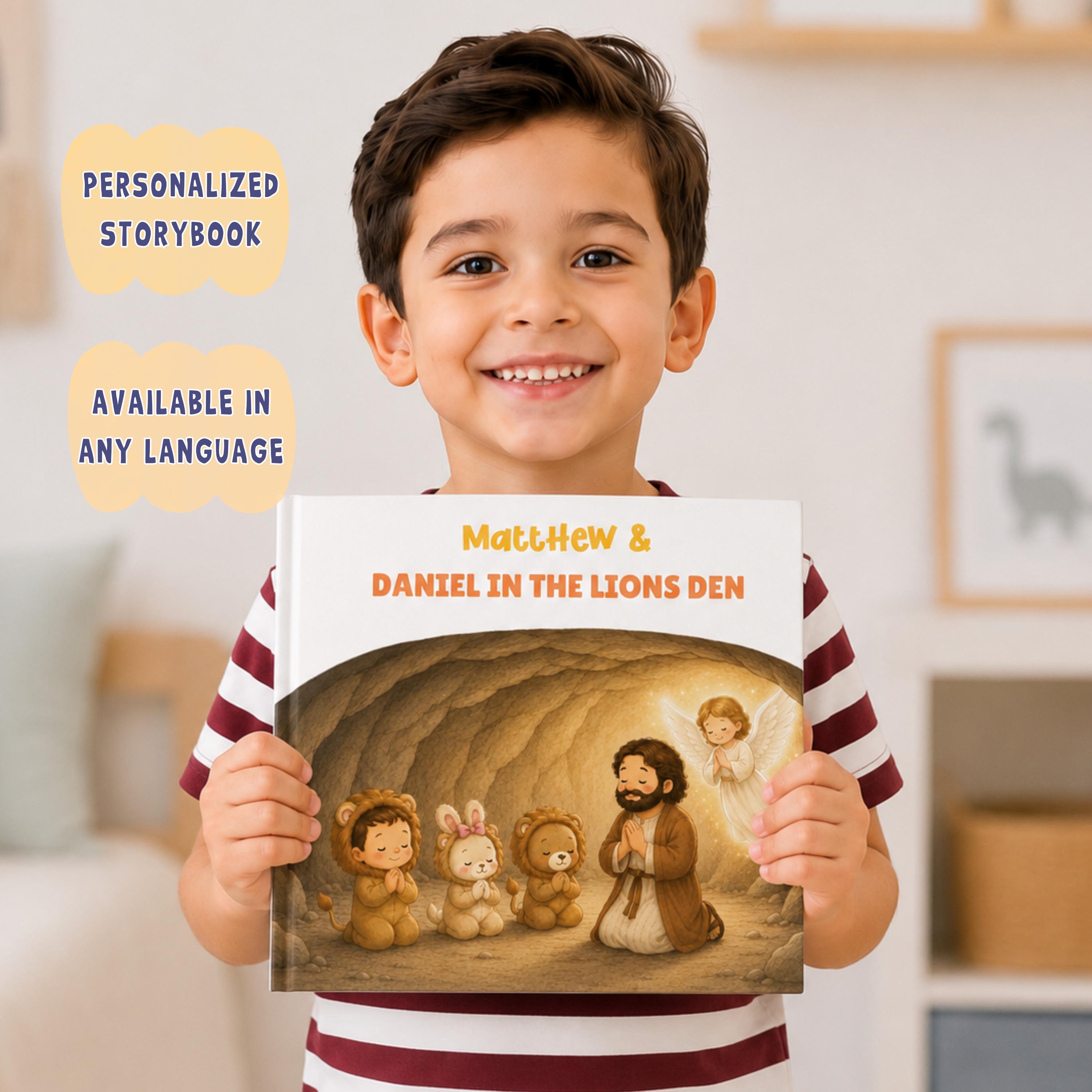 Personalized Daniel and the Lions Den Book for Boys, Custom Bible Story, Christian Gift for Kids, Faith Courage Book, Baptism Gift boy