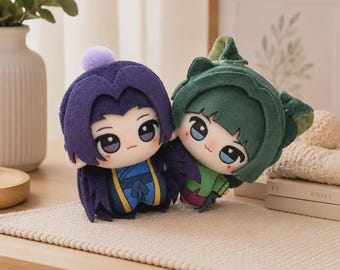 Maomao Jinshi Plush Doll Set, Apothecary Diaries Anime Plushie, Chibi Stuffed Dolls, Cute Soft Anime Gift for Fans