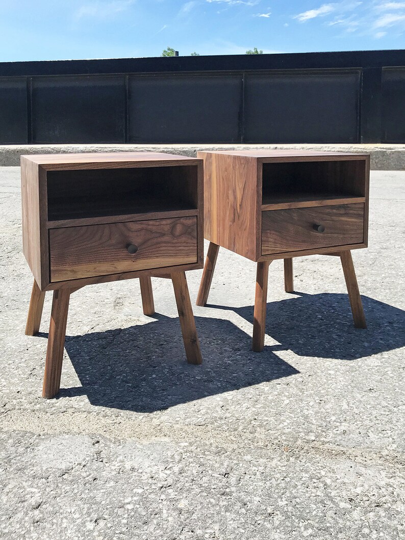 Walnut Nightstand / Bedside Table Made to Order Etsy