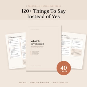 How to Say No Without Guilt | People Pleasing Workbook, 120+ Boundary Scripts, Printable Therapy Worksheets, Instant Download PDF