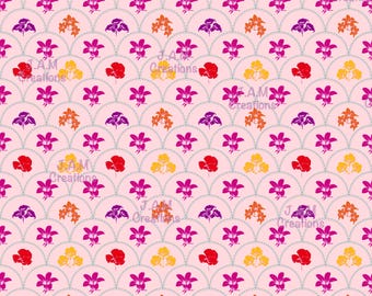 Florale Jakobsmuschel nahtlose Muster digitale png Datei herunterladen