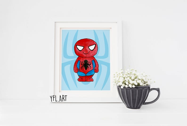 Spiderman Marvel Wand Kunst Druck Boys Room Decor Superheld Kunst Kinder Wandkunst Aquarell Superhelden Spiderman