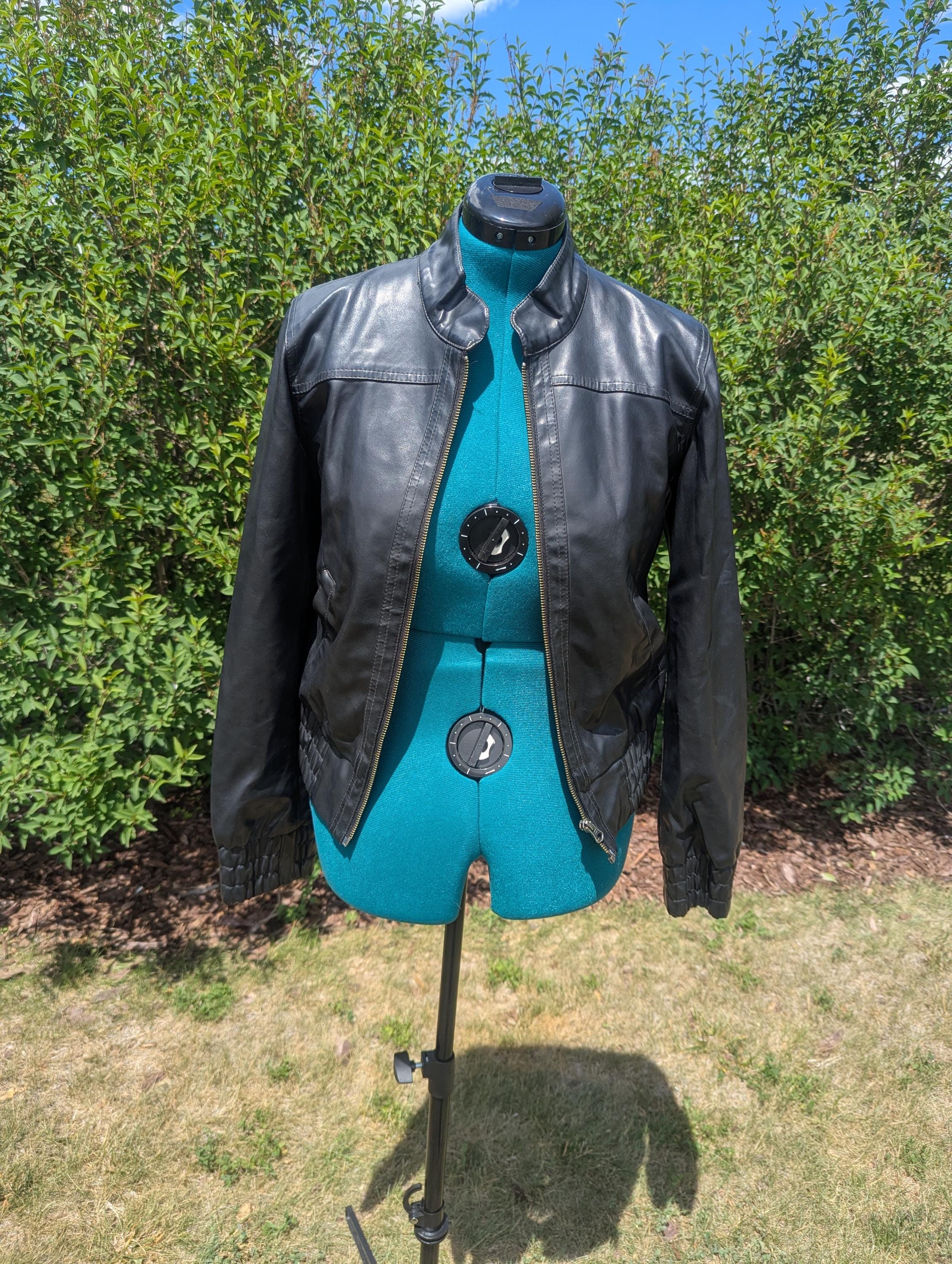 Y2k Leather Zip Jacket - Etsy