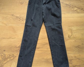 Vintage Black Wrangler High Waisted Jeans – 80s 90s Cotton Denim Made USA