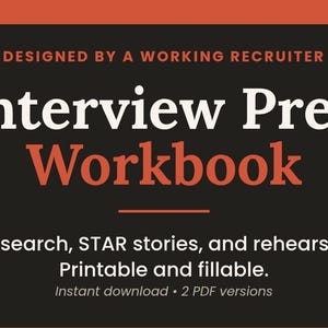 STAR Method Interview Prep Workbook, Behavioral Interview Questions and Answers, Mock Interview Practice Sheets, Job Seeker Digital PDF