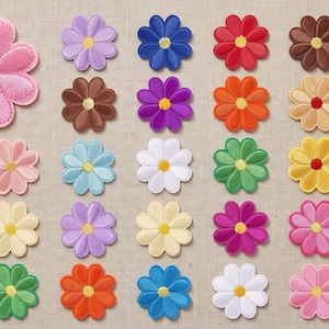 30 Flower Iron On Patches, Embroidered Floral Appliques, Sew On Fabric Patches for Jackets, Jeans, Hats, Bags & DIY Crafts