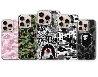 Bape Phone Case Bathing Ape Bapesta Cover for iPhone 17Pro,16,15,14,13,12,Samsung S26,S25,S24,S23Fe,A16,A56,Pixel 10,9Pro