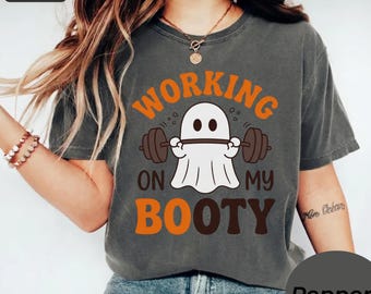 Comfort Colors Ghost Shirt, Cute Spooky Season Gym Tee, Funny Halloween Party T-Shirt, Spooky Humor Autumn Apparel
