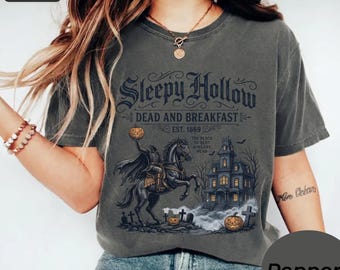 Comfort Colors Sleepy Hollow Shirt, Dead and Breakfast Spooky Tee, Halloween Movie Gothic Ringer, Horror Lover Gift