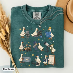 Funny Engineer Duck Shirt, STEM Goose Tee, Robotics Engineer Gift, Space Nerd T-Shirt, Programmer Duck Graphic Tee, Comfort Colors®