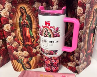 Custom Virgen of Guadalupe Stanley cup 40 oz