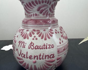 Handmade Baptism centerpiece- virgin of Guadalupe floral arrangement-pink  personalizado “Valentina”