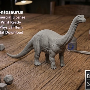 Brontosaurus 3D druckbare Figur - Kommerzielle Lizenz, hohe Detailgenauigkeit STL
