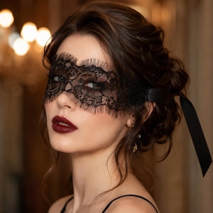 Elegante schwarze Spitze Augenmaske für Frauen
