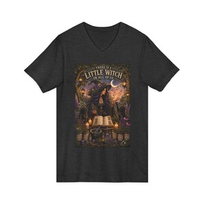 There's A Little Witch In All of Us Womens V Neck Tee - Whitchy Cat Shirt - Wiccan Apparel - Pagan Gift for Women - Halloween
