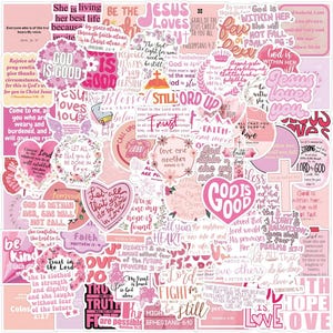 109 PCS Bible Verse Stickers Pink Christian Stickers Faith Stickers Scripture Stickers Inspirational Stickers Bible