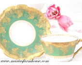 TEACUP AND SAUCER, 18th Century, Antique by Limoges, France, Coiffe Mark, Replacement China, Collectible, Wedding Table - c. 1891 - 1914