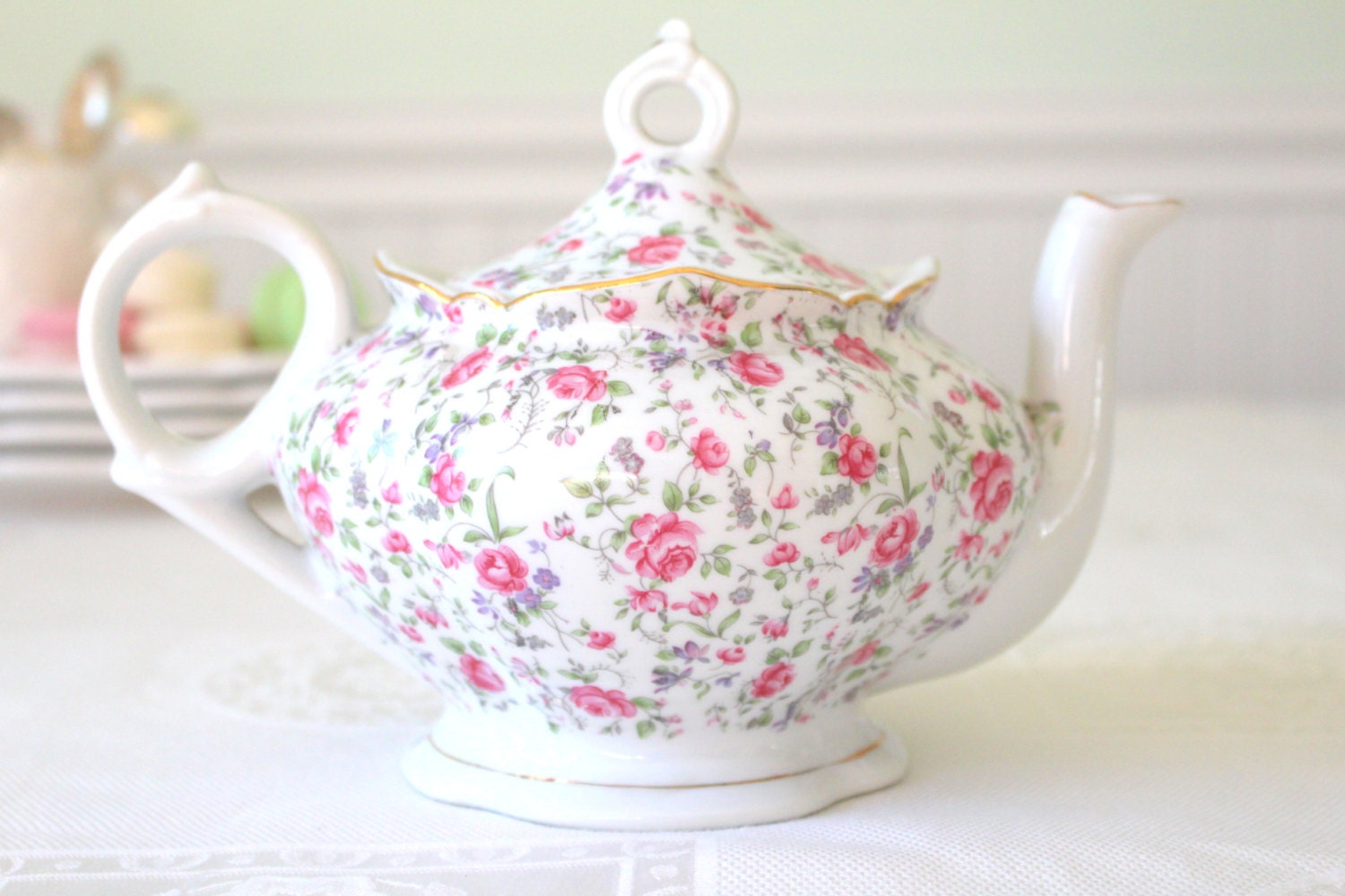 TEAPOT Vintage Musical Porcelain Teapot With Lid by Lefton Etsy