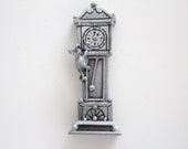 DOLLHOUSE MINIATURE Grandfather Clock by Hudson Fine Pewter, Made in USA, Collectible, Little Princess Dollhouse Décor, Tea Party - 1982