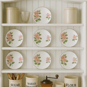 PLATE, Vintage Fine Bone China Bread & Butter Plate – Pink Wild Rose Floral, Made in England