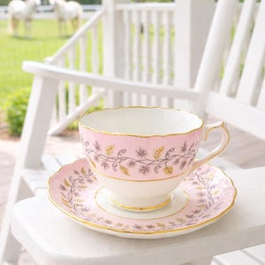 TEACUP & SAUCER, English Bone China, Minerva Pattern, Tea Party, Replacement China
