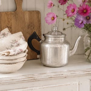 PERKOLATORKANNA, Vintage Aluminium Kaffe Percolator Tekanna | Tillverkad i USA | Köksinredning från mitten av århundradet
