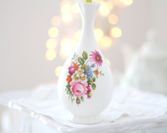 VASE, English Bone China by Coalport, Ludlow Pattern, Gifts for Her, Housewarming Gift Inspiration