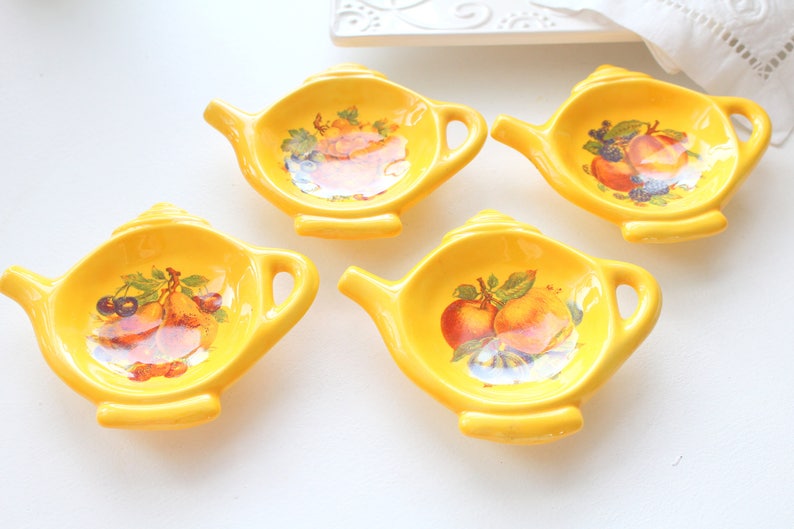 TEA BAG HOLDERS Vintage Ceramic Tea Bag Holders Set of 4 Etsy