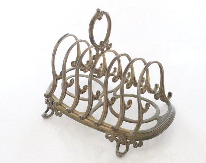 ORNATE TOAST CADDY Brass Footed Toast Holder Breakfast Etsy