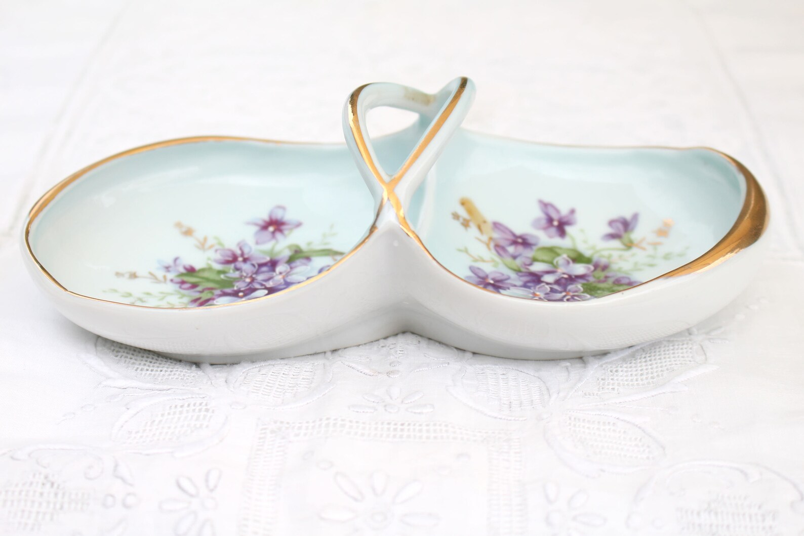CONDIMENT DISH Vintage Ceramic Divided Relish Dish/bowl With Etsy