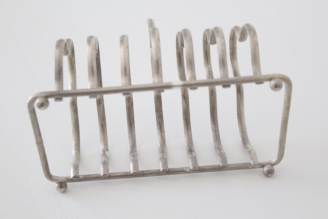 TOAST CADDY Silverplated Footed Toast Holder Breakfast Etsy