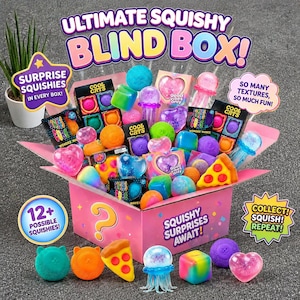 Random Squishy Blind Box with Surprise Soft Toy Inside Perfect for Kids and Adults