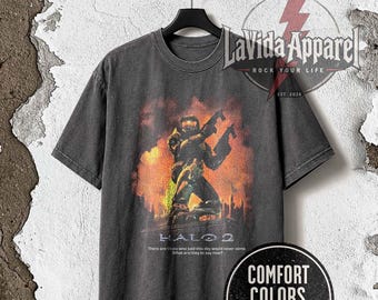 Camiseta de Halo 2 para gamers, Comfort Colors 1717, algodón teñido en prenda (unisex)