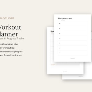 Workout Planner Printable | Weekly Fitness Tracker & Workout Log PDF | Gym Progress Tracker, Exercise Journal | US Letter + A4