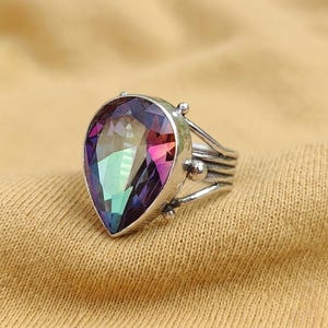 Mystischer Topas Edelstein Ring 925 Sterling Silber Boho Schmuck Handgefertigte Designer Ring Für Damen