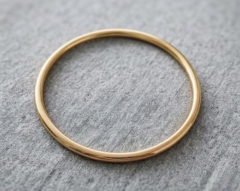 Solid Brass Bangle, Minimalist Stacking Bracelet, Handmade Unisex Jewelry