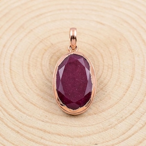 unique handmade elegant fantasy statement talisman pendant necklace with Kashmiri ruby in antiqued solid copper.