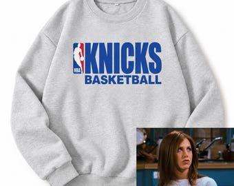 Rachel Green Basketball Crewneck Sweatshirt, New York Knicks Inspired Friends Fan Gift, Vintage 90s TV Show Sports Sweatshirt