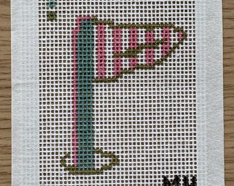 Hand painted FLAG POST needlepoint canvas