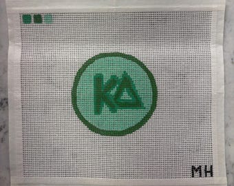 Hand painted KAPPA DELTA needlepoint canvas