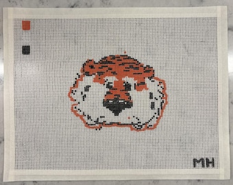 Hand painted AUBIE needlepoint canvas