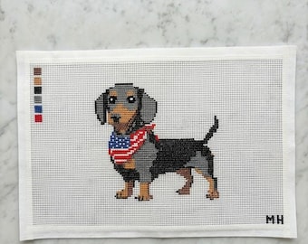 Hand painted USA DOXIE needlepoint canvas