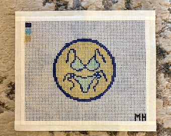 Hand-Painted Bikini Canvas Art – 3x3 Inch Needlepoint Canvas