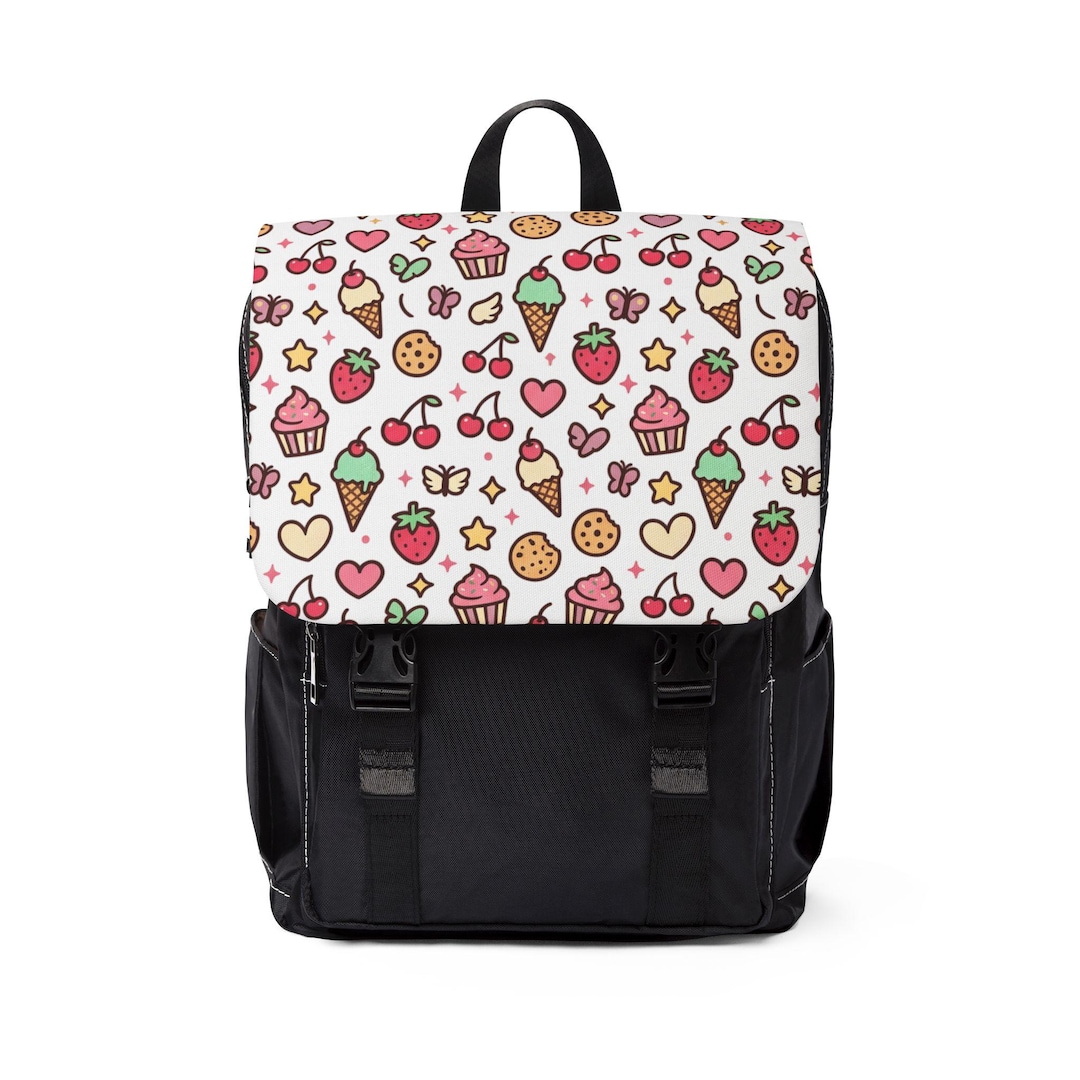 Sweets Backpack Kawaii Sweets Pattern Backpack | Ice Cream Cupcakes Cookies Hearts - Etsy