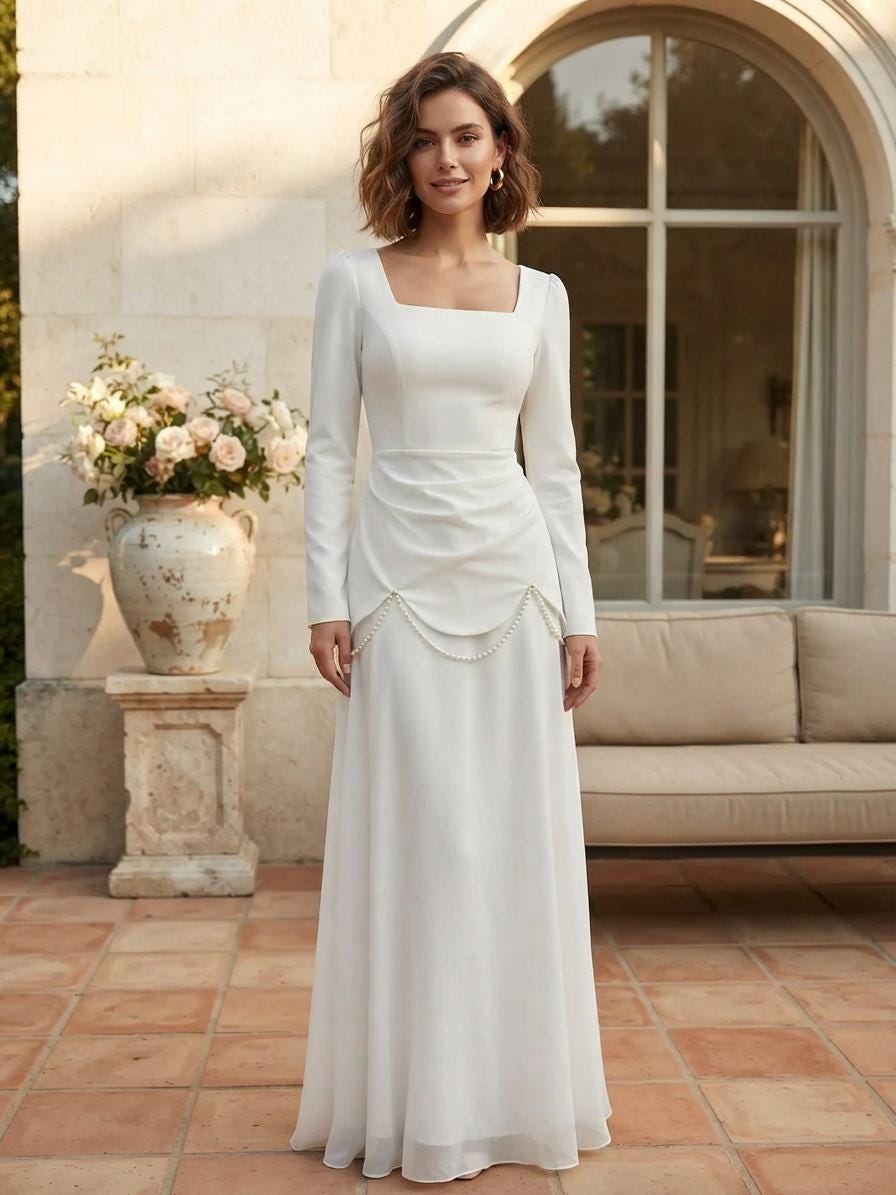 Long Slimming Evening Dress, Formal Dress