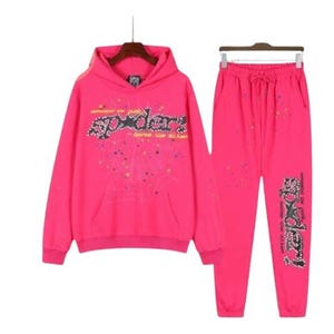 SP5der Tracksuit Black Pink | Men's & Women's Streetwear Hoodie Joggers Set| Rosa
