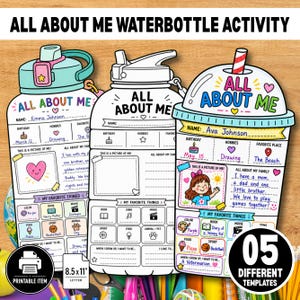 All About Me Printable, First Day of School Activity, Back To School Bulletin Board, Student Questionnaire Interview, Favorite Things List