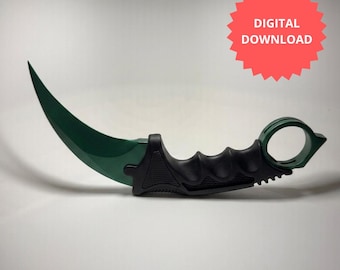 3D Printed Karambit Knife STL File (CS2 / CS:GO Inspired) - Cosplay Prop (Digital Download)