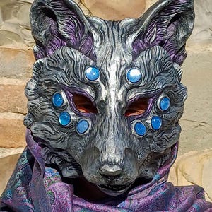 READY TO SHIP Lightweight Nogitsune Mask - Japanese Fox Spirit Resin Cosplay